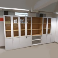 School project wood books cabinet