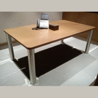 Stainless Steel and Wood Meeting Table SSF0901